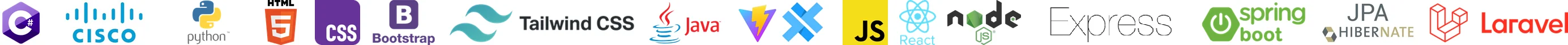 Logos de tecnologías de desarrollo de software